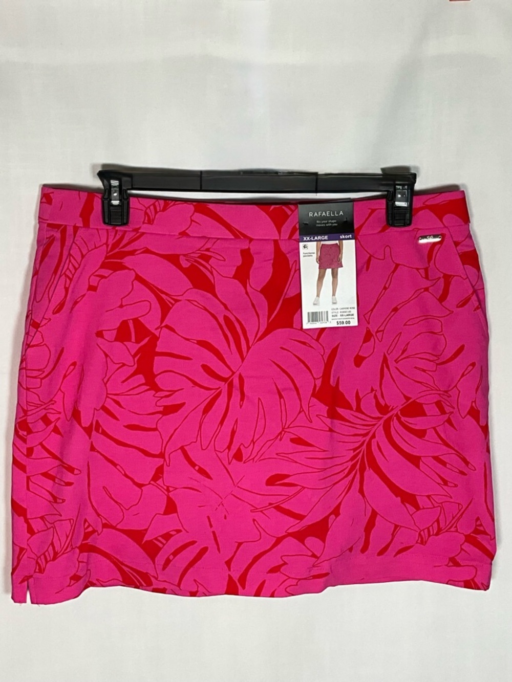 Rafaella Skort XXL Hot Pink & Red Tropical Print Skort
